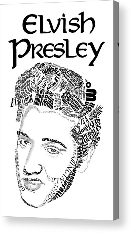 Elvis Presley Acrylic Print featuring the digital art King of and Roll by Kuzuma Waode