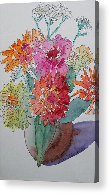 Bouquet Acrylic Print featuring the painting Quick Pick by Ruth Kamenev