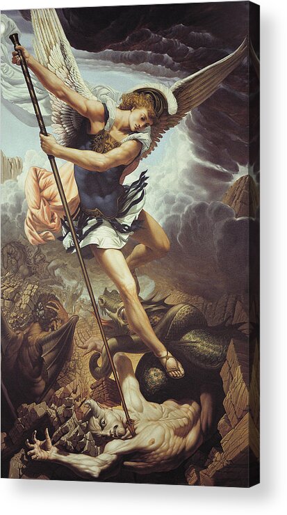 Christian Art Acrylic Print featuring the painting Archangel Michael by Kurt Wenner