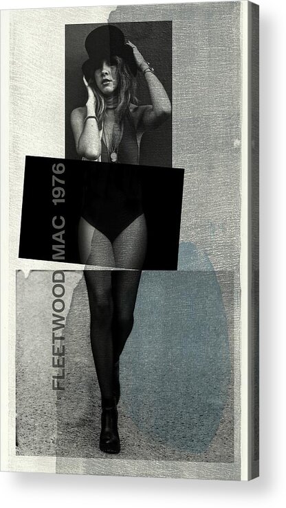 Fleetwood Mac Acrylic Print featuring the digital art Stevie Nicks - Retro by Paul Lovering