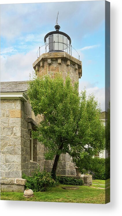 Stonington Harbor Lighthouse Acrylic Print featuring the photograph Stonington Harbor Lighthouse and Pear Tree by Marianne Campolongo