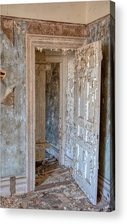 1860 Acrylic Print featuring the photograph White Door of a Haunted Mansion by David Letts
