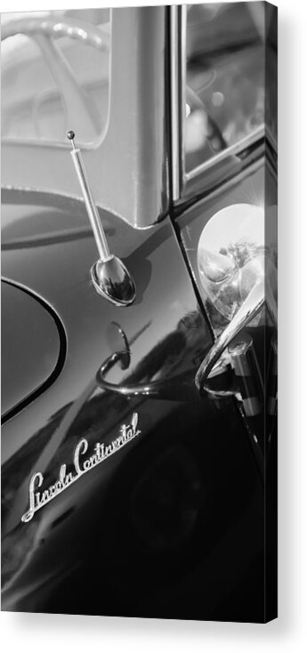 1941 Lincoln Continental Convertible Emblem Acrylic Print featuring the photograph 1941 Lincoln Continental Convertible Emblem #3 by Jill Reger