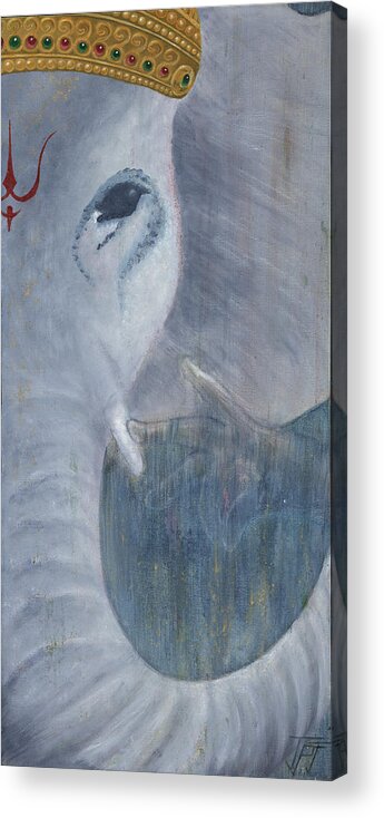 Ganesh Acrylic Print featuring the painting Love Sets Me Free by Listen To Your Horse