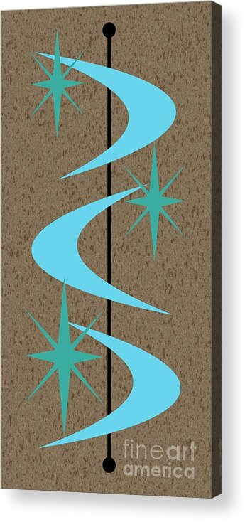 Turquoise Acrylic Print featuring the digital art Mid Century Modern Shapes 2 by Donna Mibus