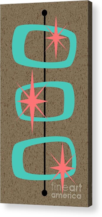 Aqua Acrylic Print featuring the digital art Mid Century Modern Shapes 7 by Donna Mibus