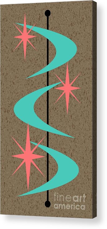 Pink Acrylic Print featuring the digital art Mid Century Modern Shapes 8 by Donna Mibus