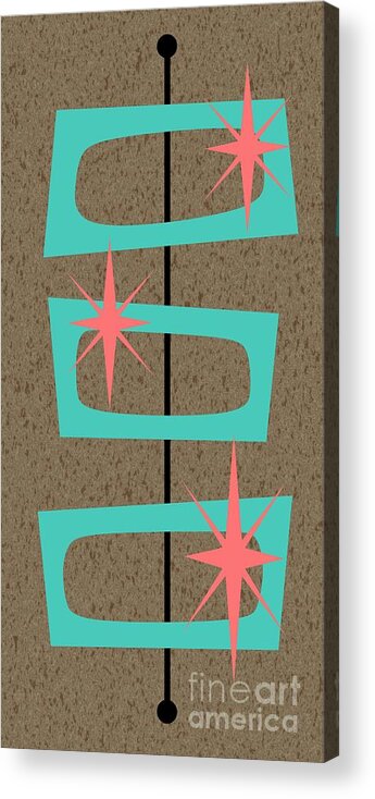 Pink Acrylic Print featuring the digital art Mid Century Modern Shapes 9 by Donna Mibus