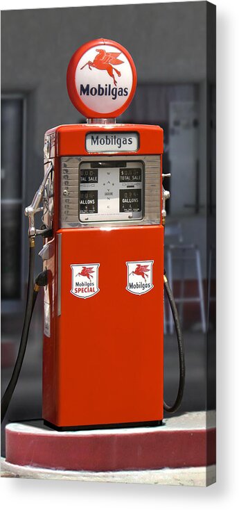 Mobilgas Acrylic Print featuring the photograph Mobilgas - Wayne Double Gas Pump by Mike McGlothlen