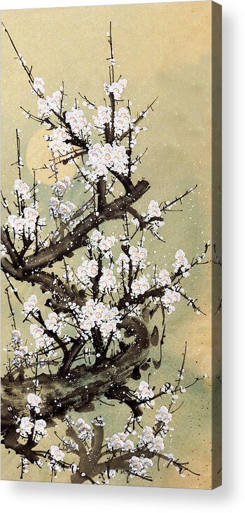 Chinese Culture Acrylic Print featuring the digital art Plum Blossom by Vii-photo