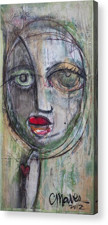 Green Acrylic Print featuring the painting See Me by Laurie Maves ART