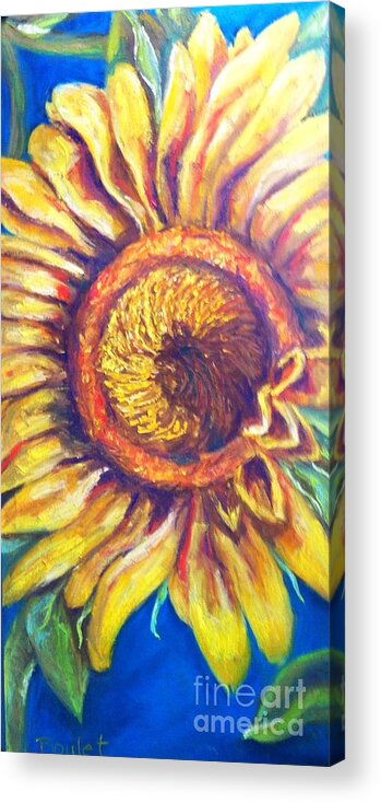 Flower Acrylic Print featuring the painting Sunflower in the Lower Nine by Beverly Boulet