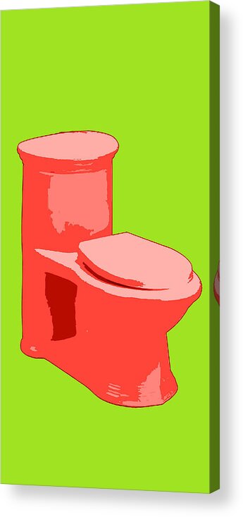 Toilet Acrylic Print featuring the painting Toilette in Red by Deborah Boyd