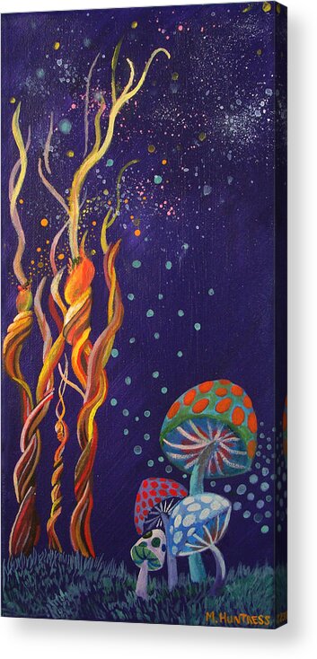 Fantasy Acrylic Print featuring the painting Twisting in the Night by Mindy Huntress