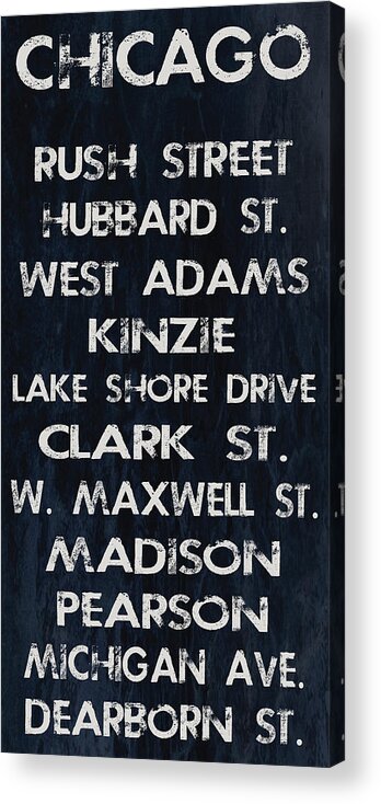 Chicago Acrylic Print featuring the digital art Chicago Sites by Jaime Friedman