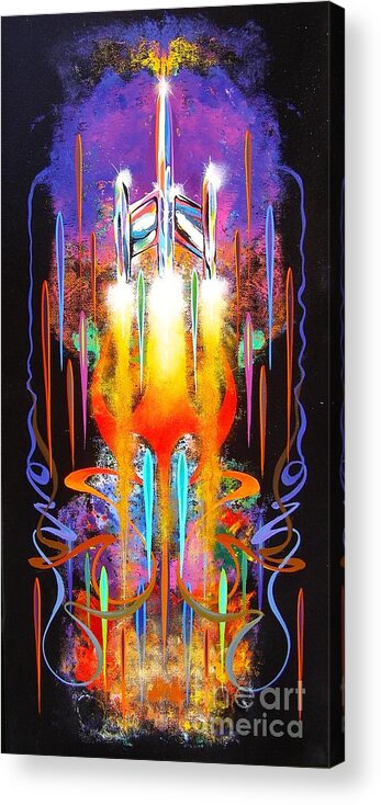 Rocket Acrylic Print featuring the painting Departure by Alan Johnson