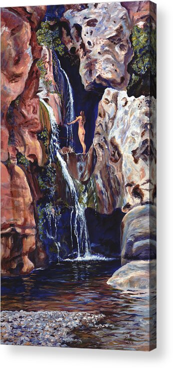 Landscape Acrylic Print featuring the painting Elves Chasm by Page Holland