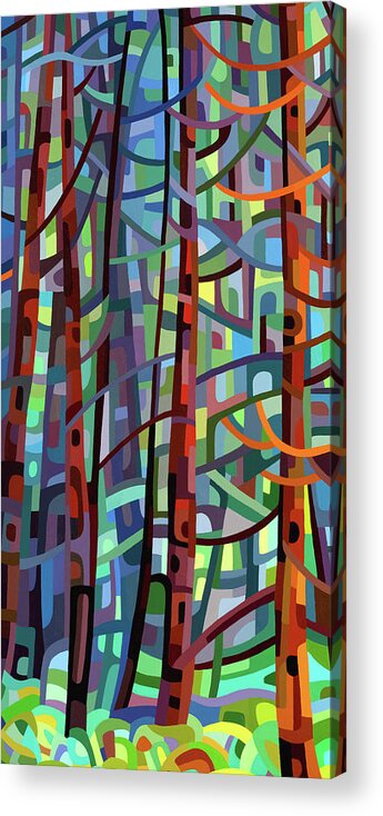  Acrylic Print featuring the painting In a Pine Forest - crop by Mandy Budan