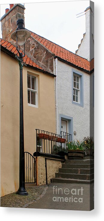 Lamppost Acrylic Print featuring the photograph Lamppost on narrow street by Elena Perelman