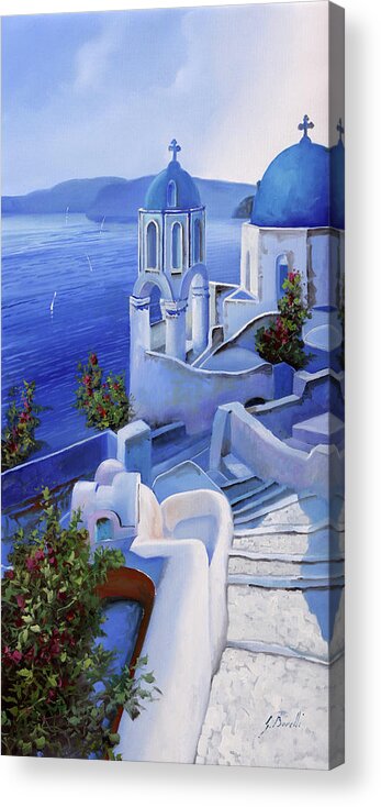 Church Acrylic Print featuring the painting Le Chiese Blu by Guido Borelli