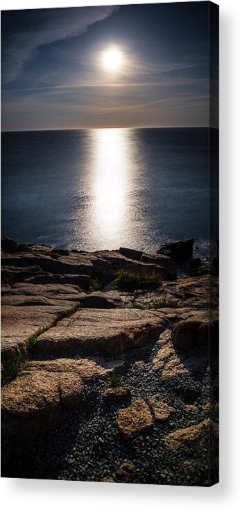 Night Acrylic Print featuring the photograph Moon Over Acadia Shores by Brent L Ander