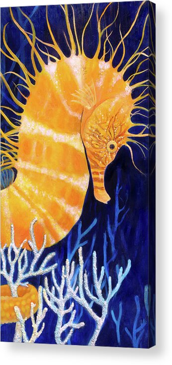 Sea Horse Acrylic Print featuring the painting Sea Biscuit by Samantha Lockwood