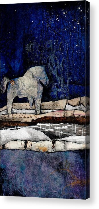 Collage Acrylic Print featuring the mixed media Spirit Horse of Evening Splender by Laura Lein-Svencner