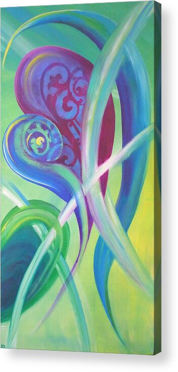 Abstract Art Acrylic Print featuring the painting Spring Breeze by Reina Cottier