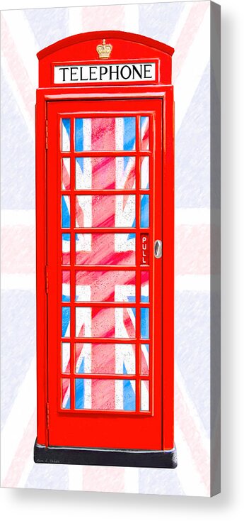 Telephone Box Acrylic Print featuring the photograph Thoroughly British Flair - Classic Phone Booth by Mark E Tisdale