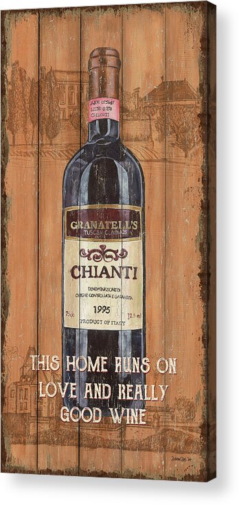 Wine Acrylic Print featuring the mixed media Tuscan Chianti 2 by Debbie DeWitt