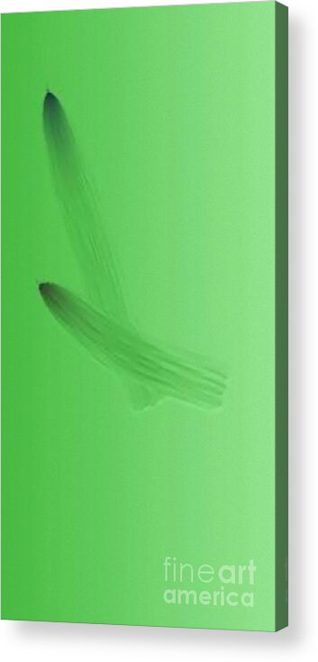 Green Acrylic Print featuring the painting Verdpen by Matteo TOTARO
