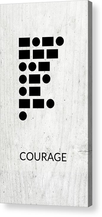 Courage Acrylic Print featuring the digital art Courage Morse Code 2- Art by Linda Woods by Linda Woods