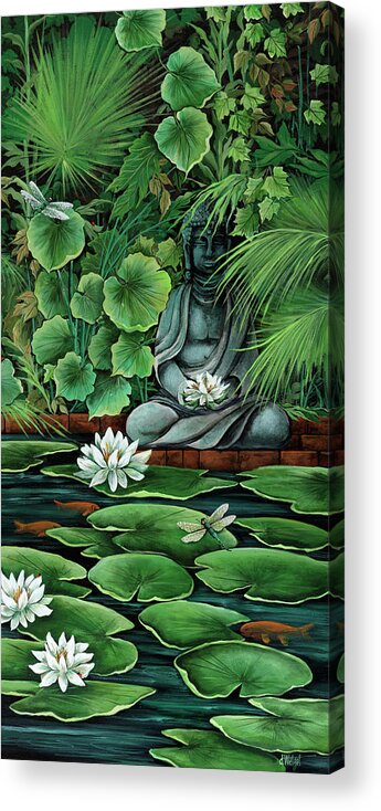 Koi Pond Acrylic Print featuring the painting Koi Pond by Debbi Wetzel