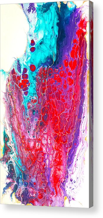Abstract Acrylic Print featuring the painting Coral Cheers by Christine Bolden