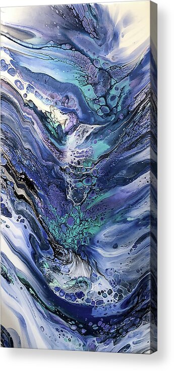Dynamic Duo Acrylic Print featuring the painting Dynamic Duo Panel 2 by Teresa Wilson - Pour Your Art Out by Teresa Wilson