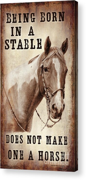 Jq Licensing Acrylic Print featuring the painting Horse Sign by Michelle Grant