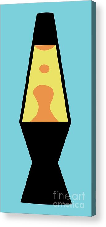 Mod Acrylic Print featuring the digital art Mod Lava Lamp on Blue by Donna Mibus