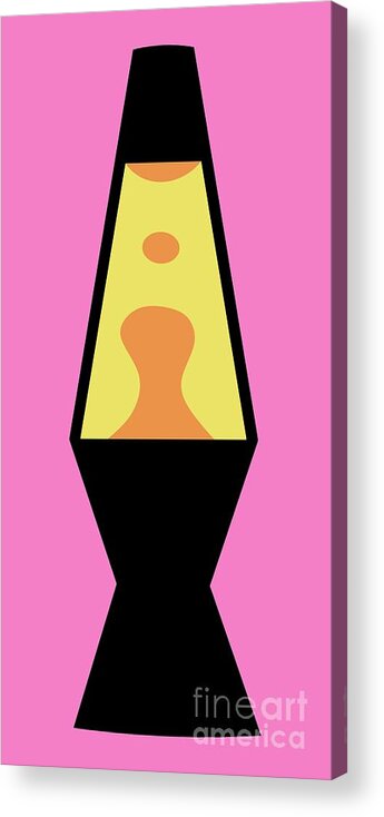 Mod Acrylic Print featuring the digital art Mod Lava Lamp on Pink by Donna Mibus