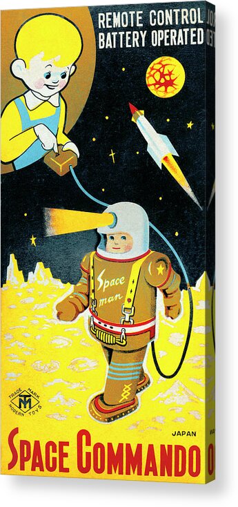 Vintage Toy Posters Acrylic Print featuring the drawing Space Commando by Vintage Toy Posters