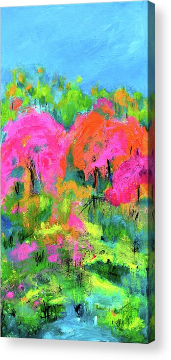 Spring Painting Acrylic Print featuring the painting Spring Orchard Panel 2 by Haleh Mahbod