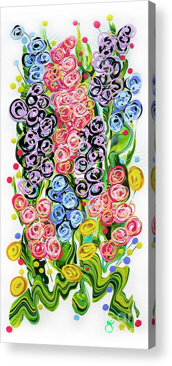 Fluid Acrylic Painting Acrylic Print featuring the painting Victorian Garden Long by Jane Crabtree