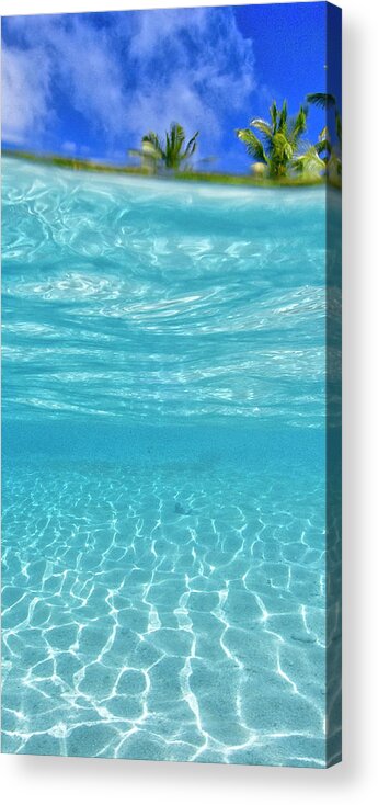 Ocean Acrylic Print featuring the photograph Water and sky triptych - 2 of 3 by Artesub