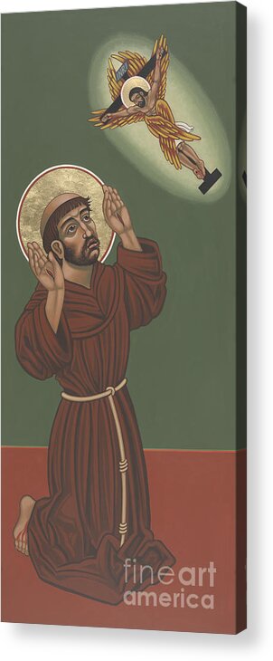 St Francis Acrylic Print featuring the painting St Francis- Viriditas by William Hart McNichols