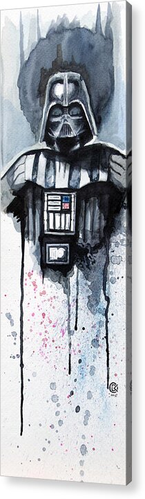 Star Wars Acrylic Print featuring the painting Darth Vader by David Kraig