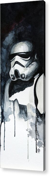 Star Wars Acrylic Print featuring the painting Stormtrooper by David Kraig
