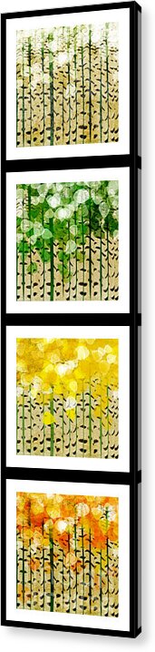 Abstract Acrylic Print featuring the digital art Aspen Colorado Abstract Vertical 4 In 1 Collection by Andee Design