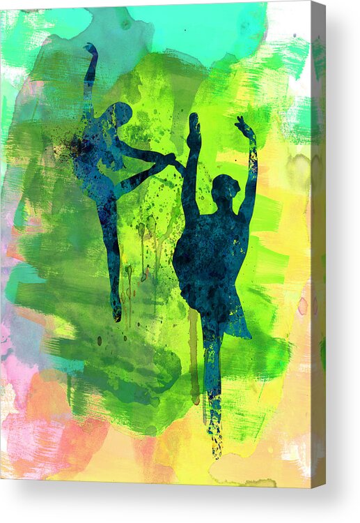 Ballet Acrylic Print featuring the painting Ballet Watercolor 1 by Naxart Studio