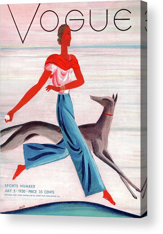 Illustration Acrylic Print featuring the photograph A Vintage Vogue Magazine Cover Of An African by Eduardo Garcia Benito