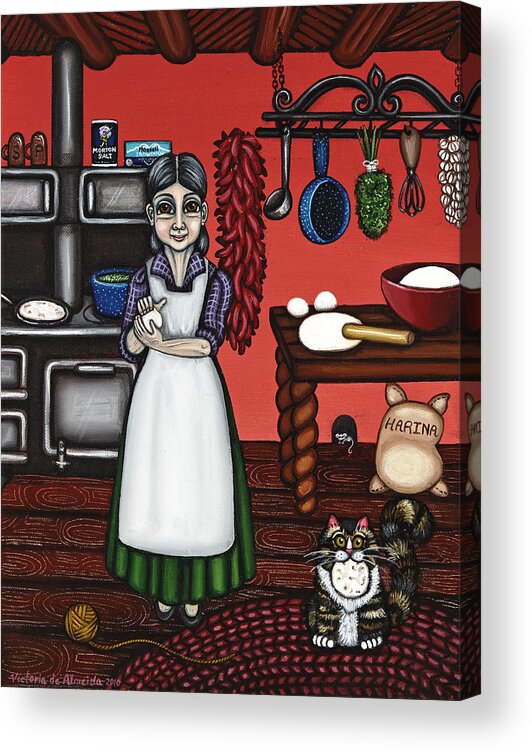 Cook Acrylic Print featuring the painting Abuelita or Grandma by Victoria De Almeida
