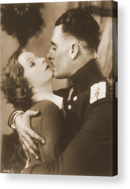 Entertainment Acrylic Print featuring the photograph Garbo And Gilbert, Hollywood Movie Stars #1 by Photo Researchers